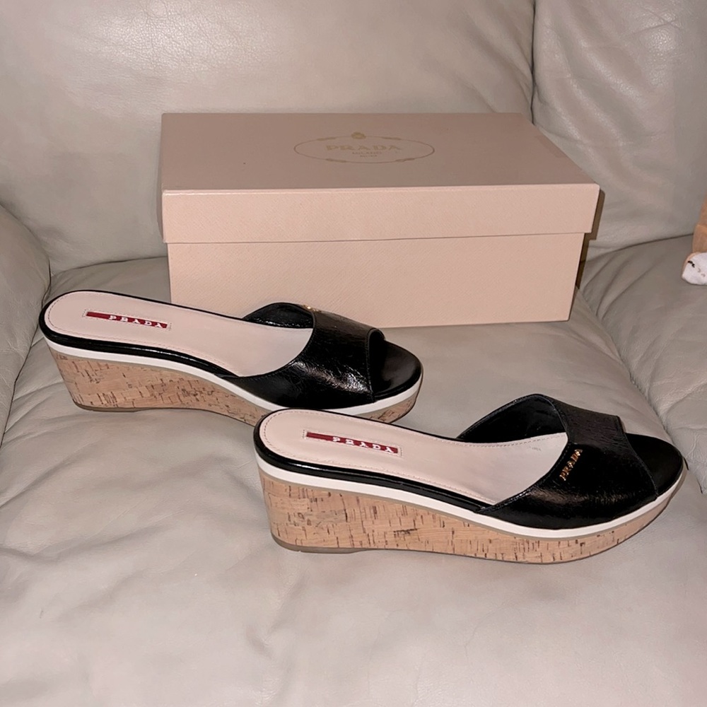 Prada black slides
